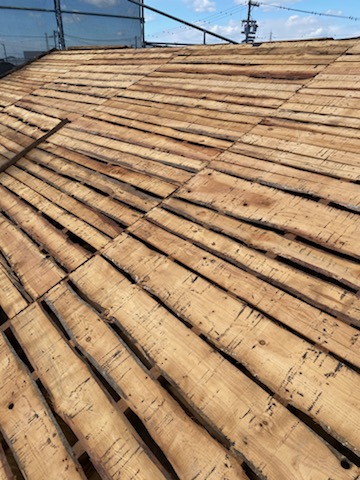 浜松市　瓦　撤去　バラ板　野地　古い　屋根リフォーム