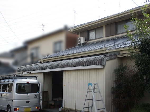 波型スレート　大波　色褪せ　劣化　点検　調査　浜松市