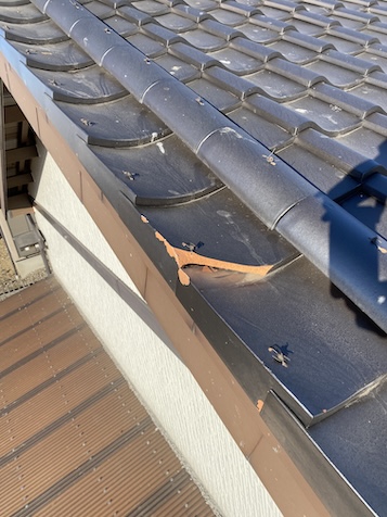 浜松市　物損事故　瓦屋根　破損　修理　