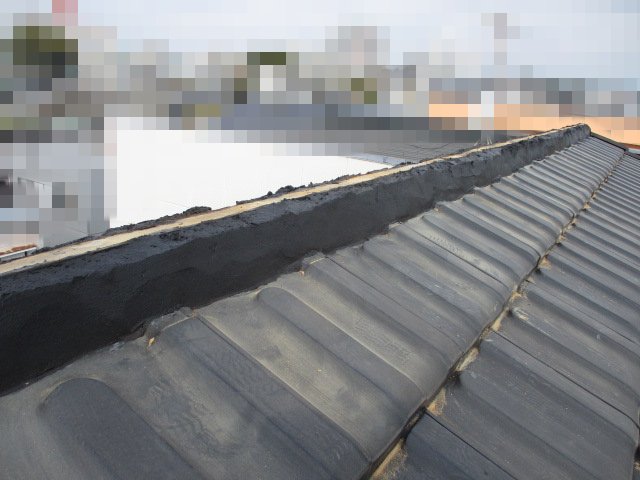 浜松市　平板瓦　屋根　漆喰　詰め直し　修理　剥がれ