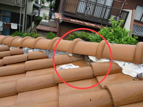 軒天　ヒビ　S型瓦屋根　軒天　浜松市