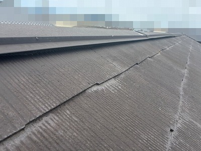 スレート　棟板金　浮き上がり　浜松市