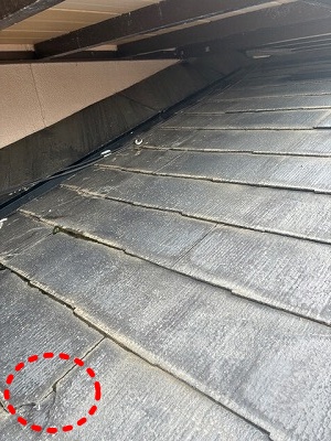 葺き替え　スレート　ひび割れ　2寸勾配　浜松市