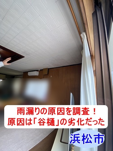 谷樋　谷板金　浜松市　雨漏り　シミ　