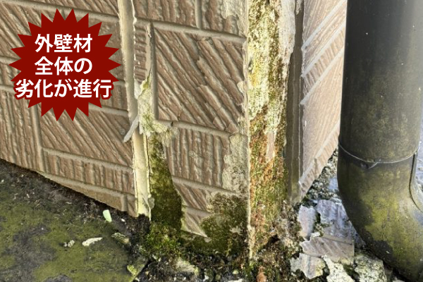外壁材全体の劣化が進行