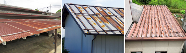 古いトタン屋根