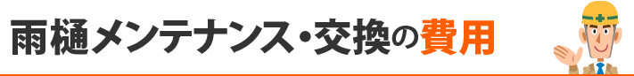 雨樋メンテナンス・交換の費用