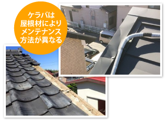 ケラバは屋根材によりメンテナンス方法が異なる